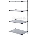 Nexel 5 Tier Solid Galvanized Steel Shelving Add-On Unit, 60W x 24D x 74H A24607SZ5